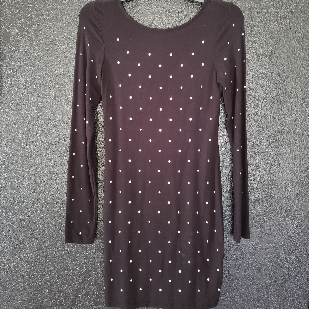 Silver studded black bodycon dress